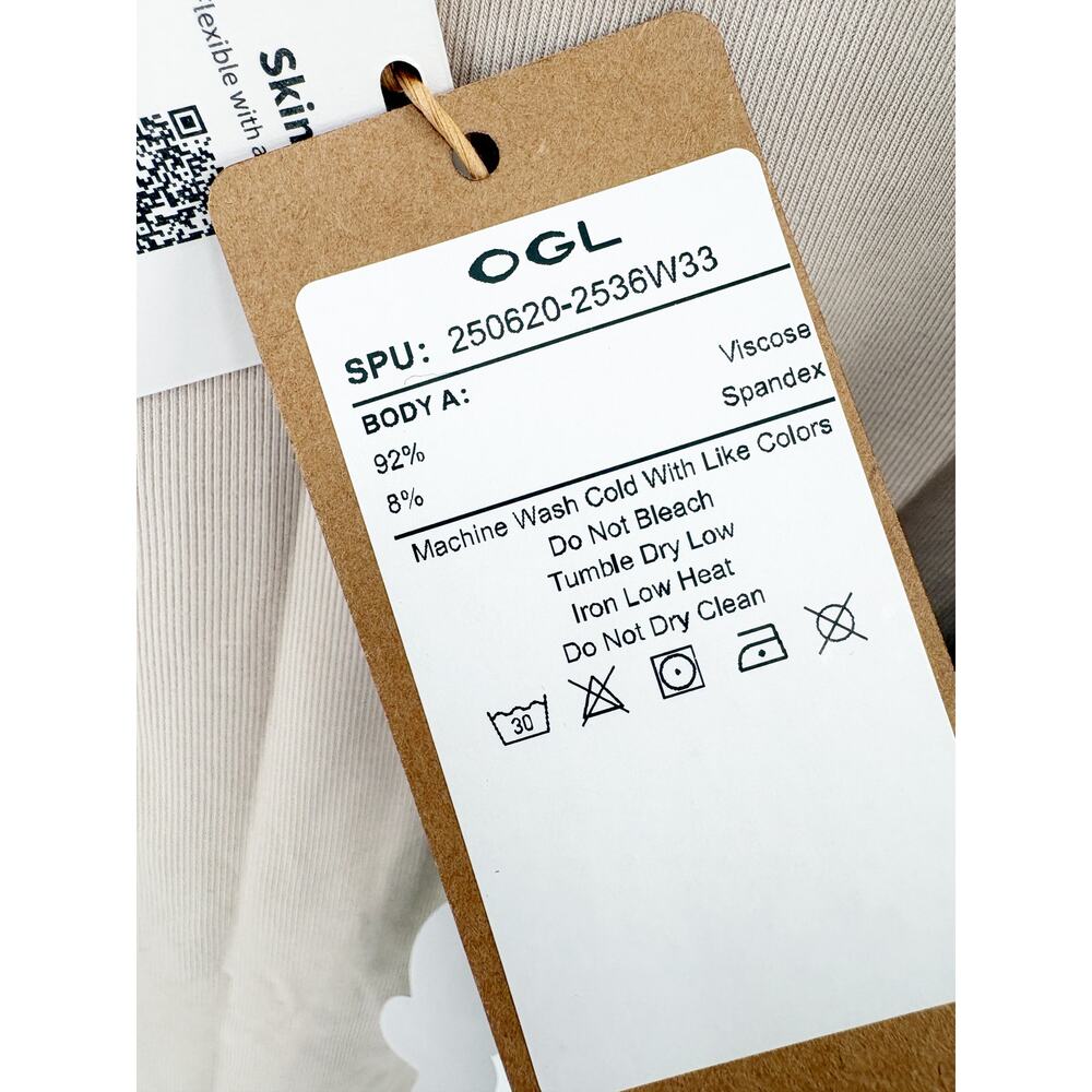 OGL Skirt Size S NEW Flowy Side Ruched A-line Midi Skirt Fog Cream Eco-SkinKiss - Picture 11 of 13